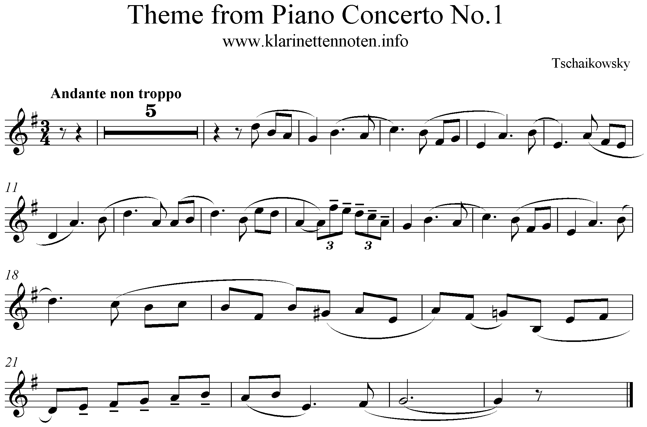 Theme from Piano Concerto No1 Tschaikowsky